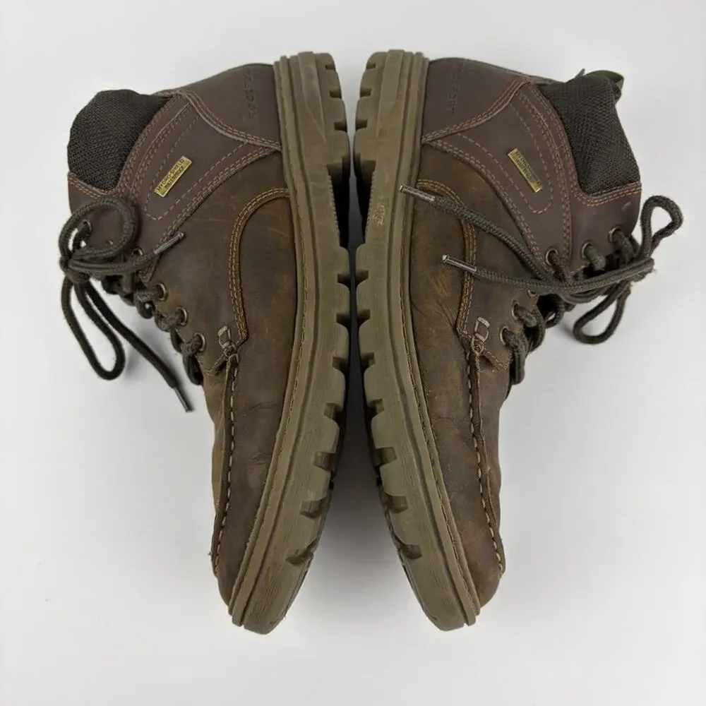 Rockport Brown Leather Waterproof Laced Java Ankle Boots Men’s 8.5 Wide